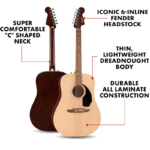 GITARA AK FENDER CALIFORNIA DEBUT REDONDO PACK NAT - Image 3